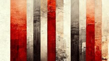 Modern Grungy Vertical Stripes With Red Black And White