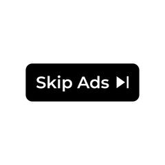 Poster - Skip ads icon vector in clipart style. Internet advertising elements