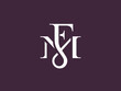 FM or MF monogram logo with a combination of organic and serif fonts and a classic modern elegant style. Luxurious, mature and beautiful logo. Suitable for wedding, personal, fashion, etc.
