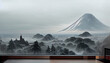 Fuji mount with viewpoint for tourism on foreground in Japan in winter season background. Travel and destination tour concept.