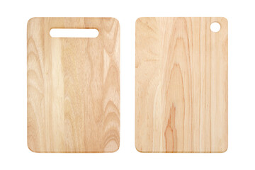 Wall Mural - wooden cutting board for prepare material for cooking two style isolated on white background with clipping path include for design usage purpose.