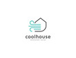 Cool house logo with air wind illustration