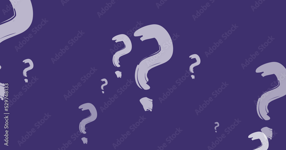 Image of hand drawn question marks moving on purple background Stock ...
