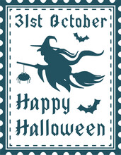31st October Happy Halloween Stamp Sign Svg
