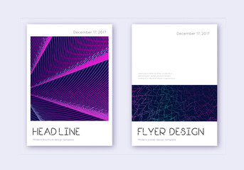 Minimal cover design template set. Neon abstract l