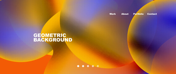Flowing gradient colors and round elements and circles. Vector illustration for wallpaper, banner, background, leaflet, catalog, cover, flyer