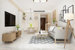© dit26978 - 3d rendering modern dining room and living room with luxury decor