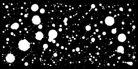 Wall Mural - white splash ink set. black spot stains. splatter collection. vector illustration