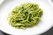 Genovese pasta with a basil, cheese, pine nut, and olive oil sauce
