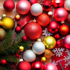  Christmas multicolored glass balls for the Christmas tree isolated on a white background.