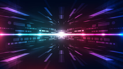 Poster - Abstract futuristic digital technology background. Illustration Vector