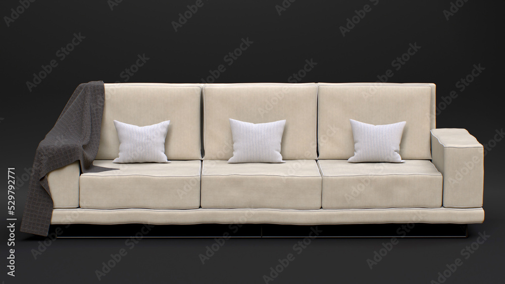 Sofa 3D Model Realistic Render. Sofa Model Is Rendered With Realistic ...