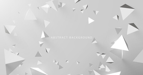Wall Mural - Abstract white and grey 3d polygon chaotic with Futuristic technology digital hi tech concept background. Vector illustration