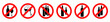 Set of no alcohol vector signs. Prohibited icons of drink alcohol. Red forbidden sign.  Vector 10 EPS.