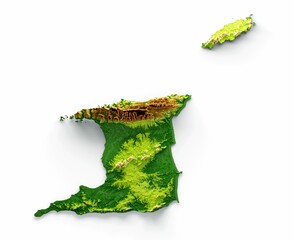 Poster - 3D illustration of the Trinidad and Tobago Map stock photos