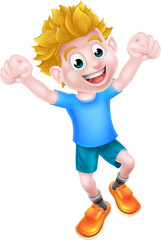 Poster - Cartoon Boy Jumping