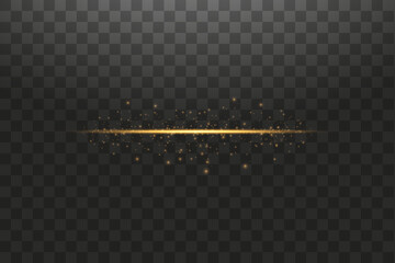 Wall Mural - glow isolated gold transparent effect, lens flare, explosion, glitter, line, sun flash, spark and st