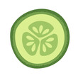cucumber slice flat vector illustration logo icon clipart