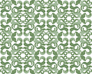 Wall Mural - Floral Leaves Filigree Pattern Seamless Background