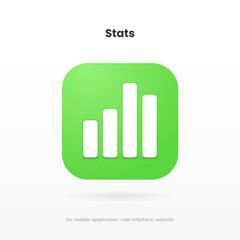 Poster - 3d financial analysis stats icon. Growing graph. Business chart symbol. Growths chart collection. Progress bar. Bar diagram. Growth success arrow icon. Progress symbol. Chart increase.