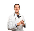 © agongallud - Happy doctor with a concentration gesture