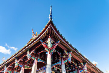Wall Mural - Old building view of the Confucius Temple in Taipei, Taiwan. This is a historical heritage with a Chinese-style building that is over several hundred years old.