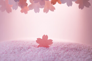 Wall Mural - cherry blossom background image. shallow depth of field. cherry blossom pastel pink abstract backgro