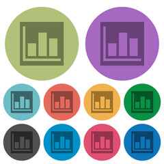 Sticker - Bar graph statistics solid color darker flat icons