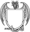 Dragon Crest Coat of Arms Shield Heraldic Emblem