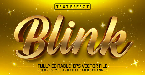 Poster - Blink golden text effect, shiny style editable text effect