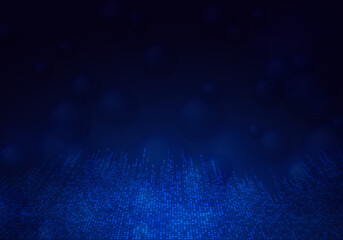 Fototapete - abstract blue square tech pattern futuristic template design. overlapping with perspective artwork a