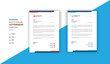 © Mamunur - Professional corporate letterhead templates - clean creative modern vector Official business letterhead templates red and blue template - 01