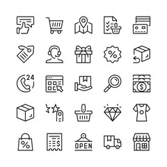 Poster - ecommerce line icons. outline symbols. vector line icons set