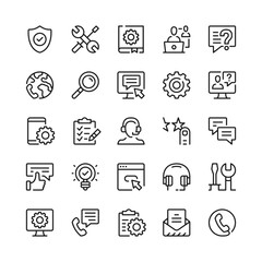 Poster - technical support line icons. outline symbols. vector line icons set