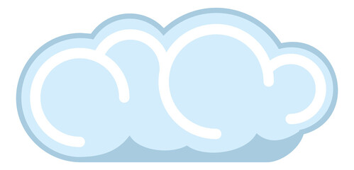 Poster - Cute cartoon cloud. Blue fluffy round icon