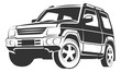 © MicroOne - Modern suv logo. Extreme offroad car icon