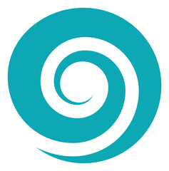 Poster - Round swirl logo. Maelstrom sign. Motion loop symbol