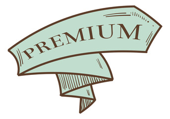 Poster - premium ribbon. arrow shape label in retro style
