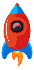 Wall Mural - red rocket. space exploration symbol. cosmic adventure sign