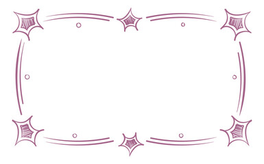 Sticker - Decorative doodle frame. Empty label with decorative stars