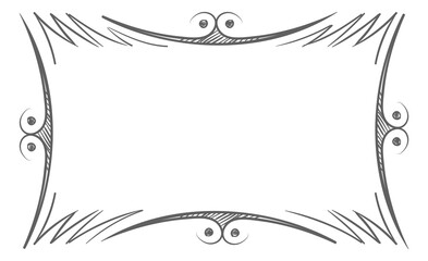 Poster - elegant ink frame. freehand stroke decorative border