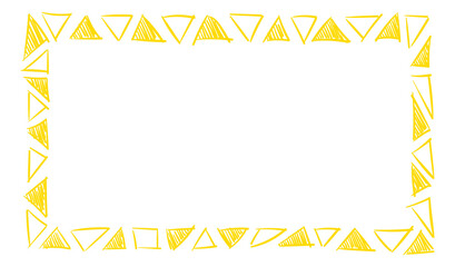 Poster - funny text frame. empty border with yellow triangle ornament