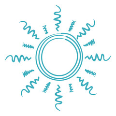 Wall Mural - doodle sun icon. sunshine symbol. sunlight sign