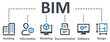 BIM icon - vector illustration . building, information, modeling, software, design, plan, documentation, infographic, template, presentation, concept, banner, pictogram, icon set, icons . 