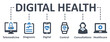 Digital Health icon - vector illustration . Digital, health, medical, healthcare, telemedicine, diagnosis, e-health, infographic, template, presentation, concept, banner, pictogram, icon set, icons .