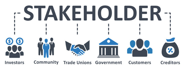 Wall Mural - Stakeholder icon - vector illustration . Stakeholder, investor, government, creditors, trade unions, suppliers, customers, infographic, template, presentation, concept, banner, icon set, icons .
