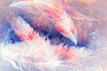 Poster - Beautiful abstract painting of bird feathers.