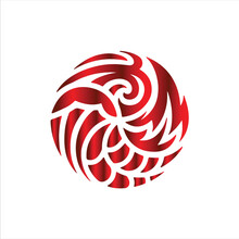 Abstract Logo Design With A Red Circle Pattern