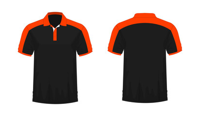 Wall Mural - T-shirt Polo orange and black template for design on white background. Vector illustration eps 10.