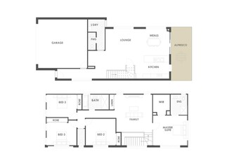 Wall Mural - 2d floor plan. Black&white floor plan. 